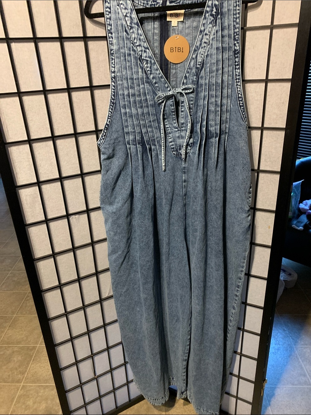 BiBi Blue Denim Sleeveless Jumpsuit Romper